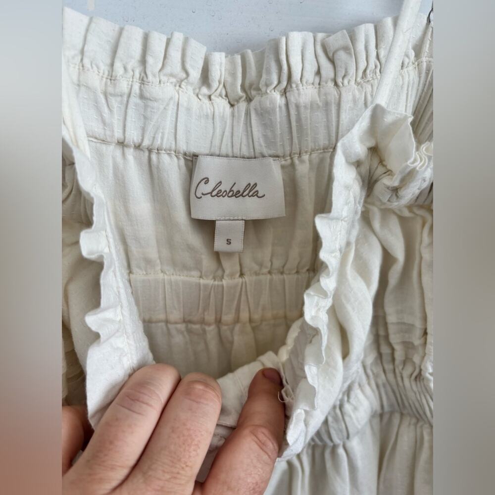 Cleobella White Smocked Midi Dress with Eyelet Detail - Picture 4 of 8